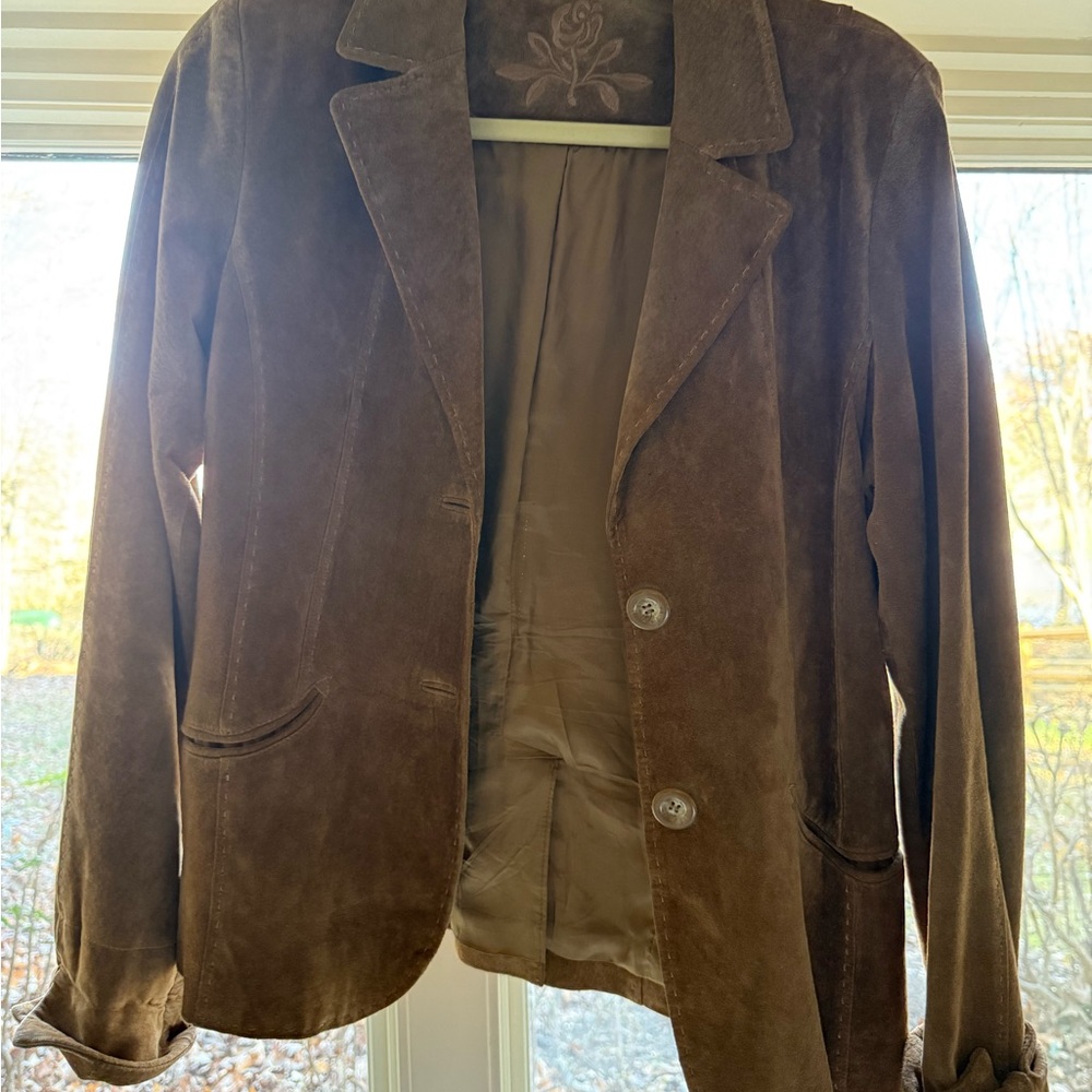 Brown Suede Lined Women's Jacket Provence D'Amour Sz 8
